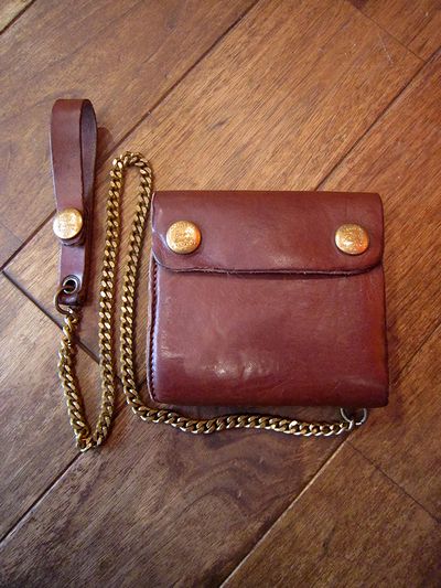 RRL(_uA[G) LEATHER CHAIN WALLET