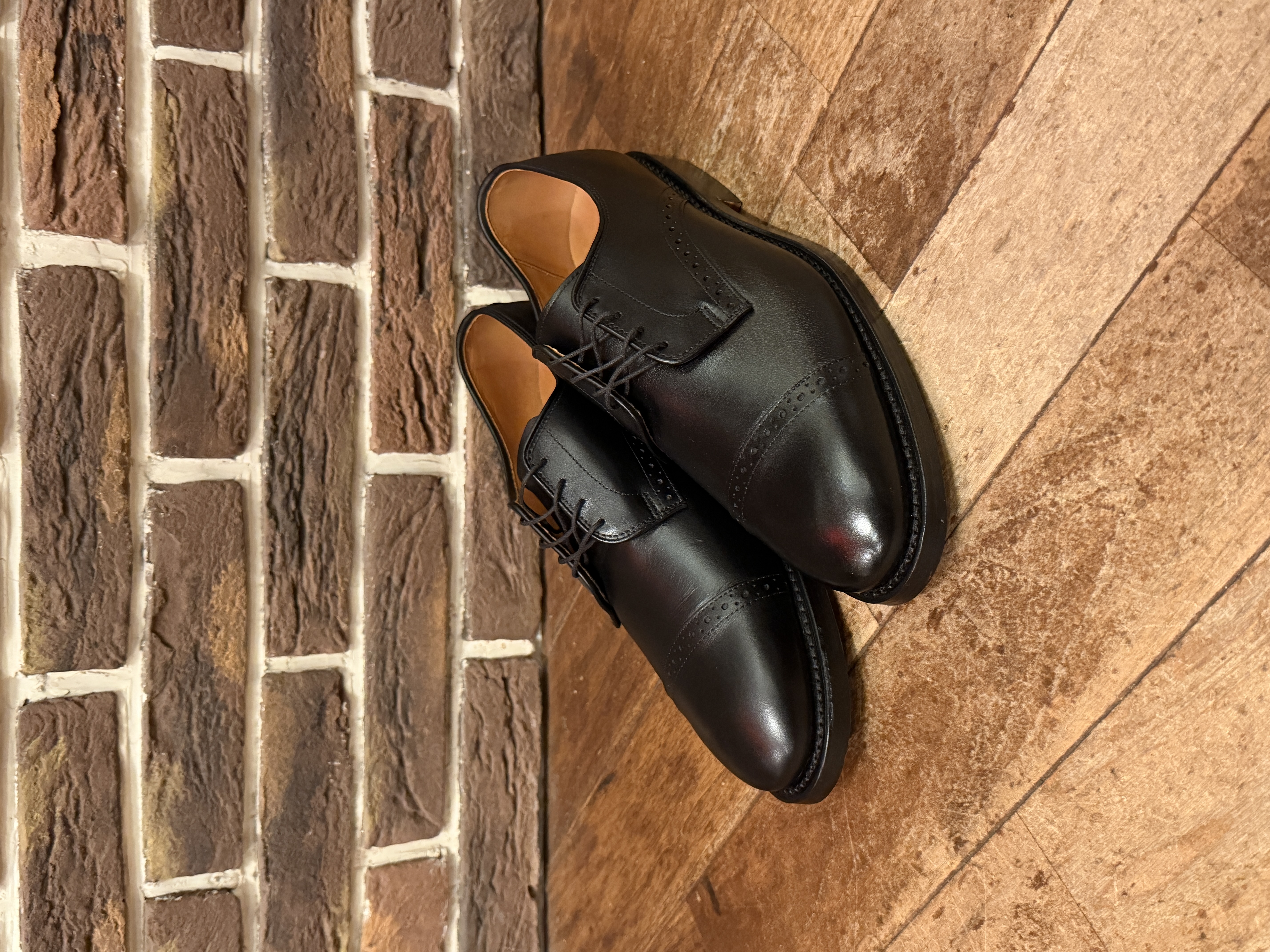 POLO RALPH LAUREN CAP TOE LEATHER SHOES MADE IN USA CAP TOE LEATHER SHOES MADE IN USA