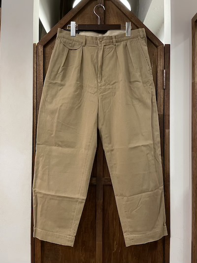 POLO RALPH LAUREN(ラルフローレン)”POLO CHINO”RELAXED FIT PLEATED ”TAN”W30(クロップドチノパンツ)