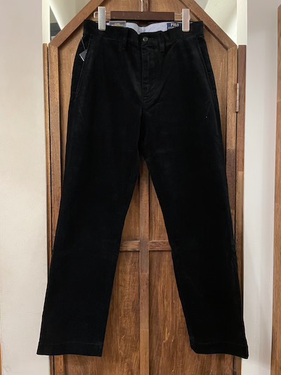 POLO RALPH LAUREN(ラルフローレン)BLACK CORDUROY PANTS(ストレッチ混”ブラック”コーデュロイパンツ)
