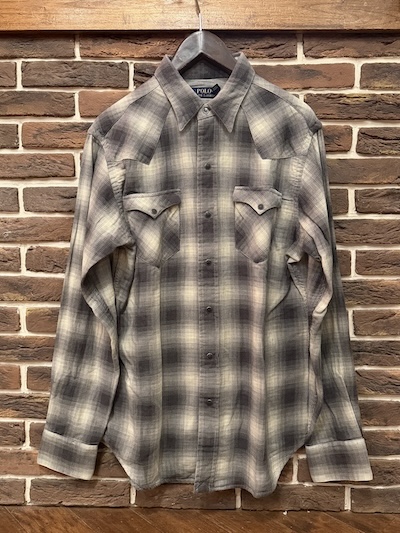 POLO RALPH LAUREN(�����t���[����)OMBRECHECK FLANNEL WESTERN SHIRTS�hDOUBLE FACE�h