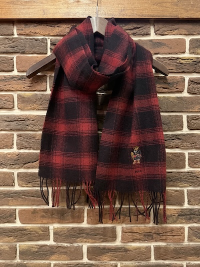 POLO RALPH LAUREN(ラルフローレン)POLO BEAR OMBRECHECK WOOL SCARF(ポロベアーウールスカーフ)