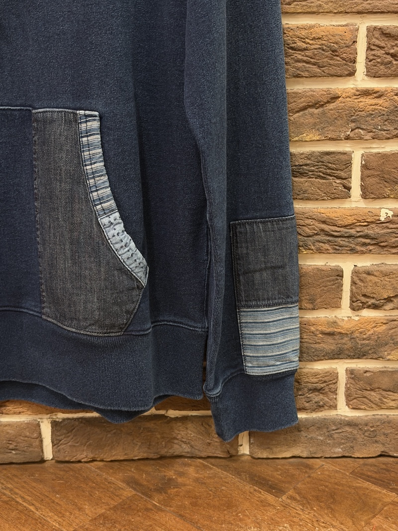 POLO RALPH LAUREN Indigo cotton Patchwork Hoodie POLO RALPH LAUREN インディゴコットンパッチワークパーカー（画像5）