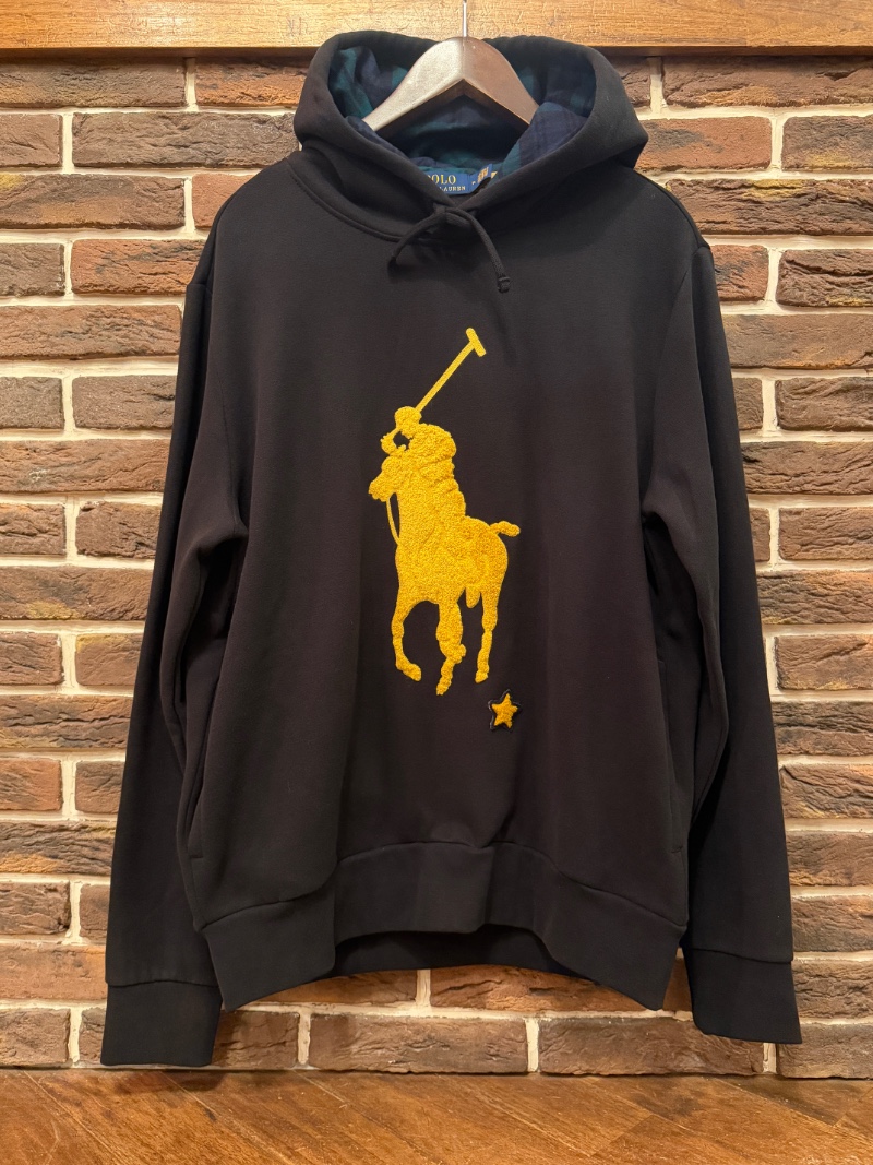 POLO RALPH LAUREN BLACK BIG PONY HOODIE #1 POLO RALPH LAUREN ビッグポニーパーカー