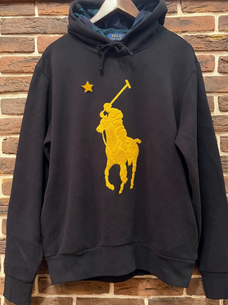 POLO RALPH LAUREN BLACK BIG PONY HOODIE #2 POLO RALPH LAUREN ブラックビッグポニーパーカー