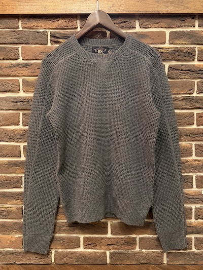 RRL (�_�u���A�[���G��)CREWNECK WAFFLE KNIT �h100%CASHMERE�h(�J�V�~�A���b�t���j�b�g)