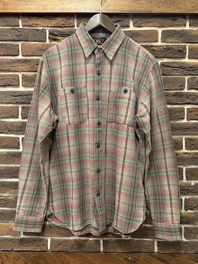 RRL(�_�u���A�[���G��) OMBRE CHECK WORK SHIRTS(�I���u���`�F�b�N���[�N�V���c)