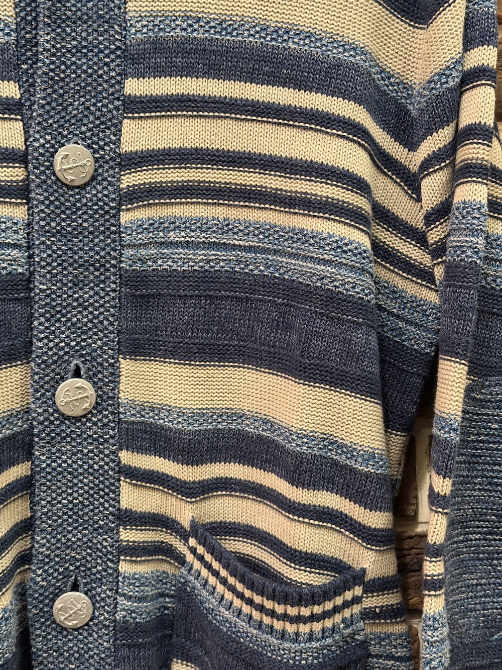 RRL INDIGO STRIPE SHAWL CARDIGAN RRL ショールカラーカーディガン（画像4）