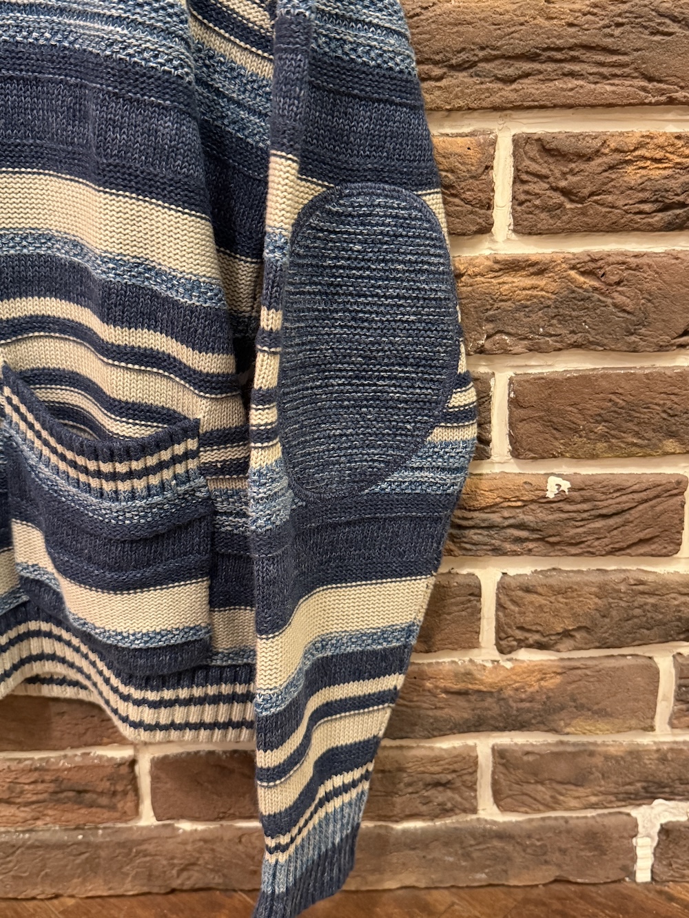 RRL INDIGO STRIPE SHAWL CARDIGAN RRL ショールカラーカーディガン（画像5）