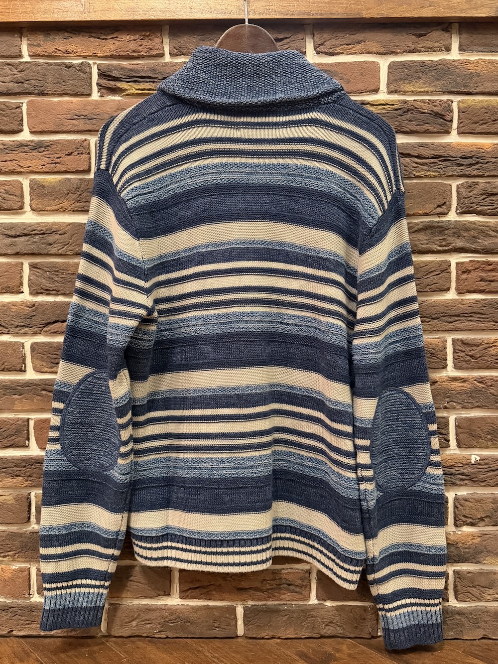 RRL INDIGO STRIPE SHAWL CARDIGAN RRL ショールカラーカーディガン（画像7）