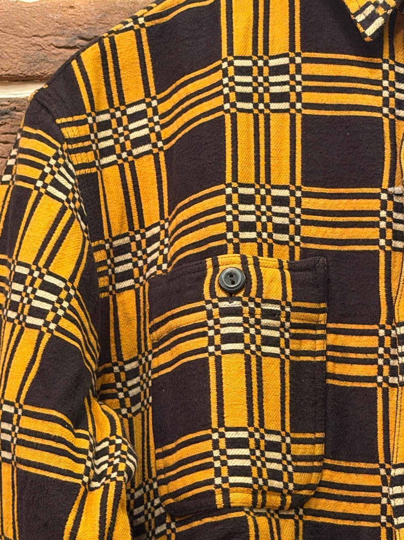 RRL YELLOW×BLACK OVER SHIRTS RRL イエロー×ブラックオーバーシャツ（画像4）