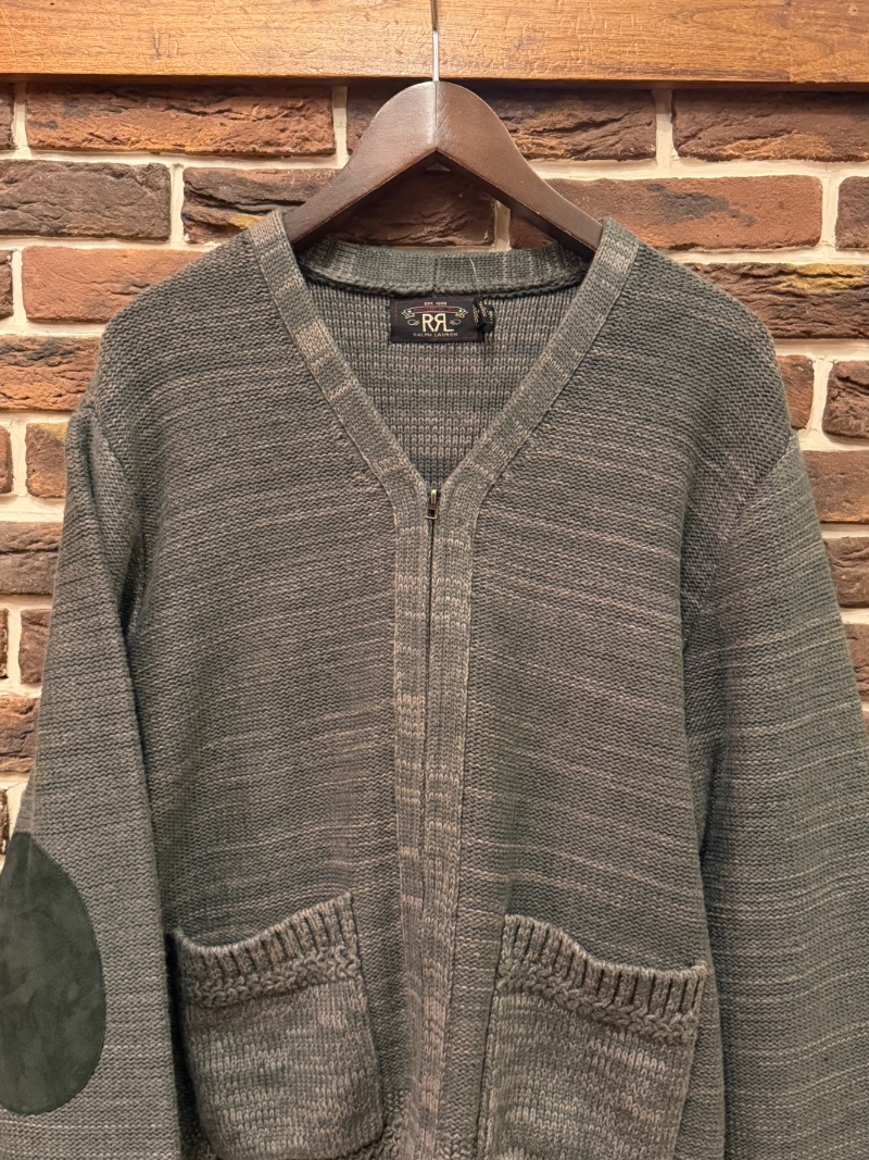 RRL SUEDE PATCH ZIP CARDIGAN RRL ジップニットカーディガン（画像2）