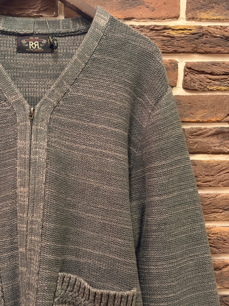 RRL SUEDE PATCH ZIP CARDIGAN RRL ジップニットカーディガン（画像3）